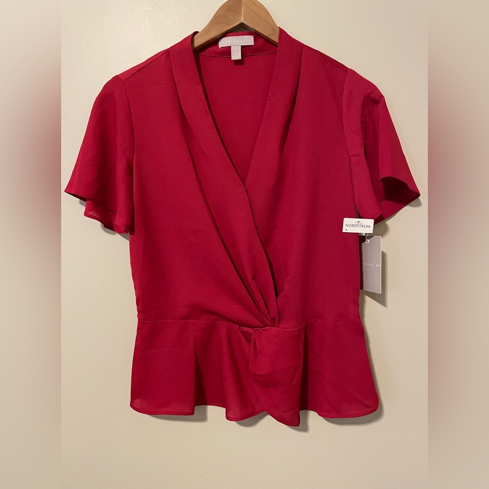 Chelsea 28 Red Snap Front Blouse